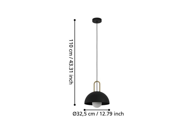 Takpendel Eglo Calmanera Svart, Mässing - Svart/Mässing - Belysning - Inomhusbelysning & lampor - Fönsterlampor & fönsterbelysning - Fönsterlampa hängande