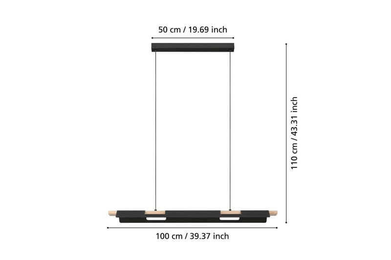 Takpendel Eglo Ermua - Svart/Brun - Belysning - Inomhusbelysning & lampor - Fönsterlampor & fönsterbelysning - Fönsterlampa hängande