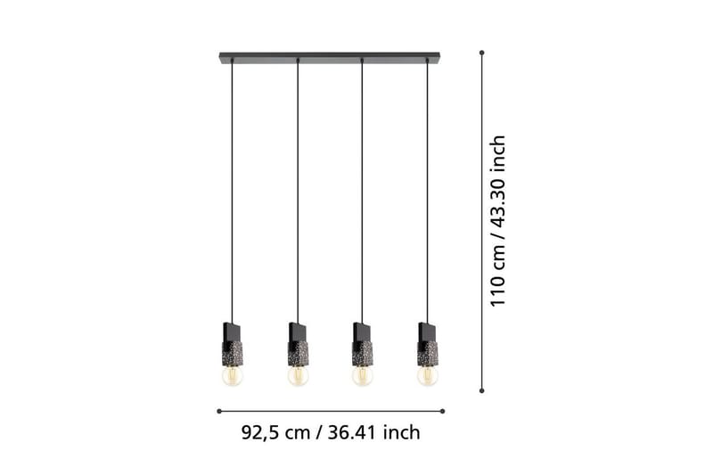 Takpendel Eglo Lobatia med 4 Lampor - Svart/Grå/Vit - Belysning - Inomhusbelysning & lampor - Fönsterlampor & fönsterbelysning - Fönsterlampa hängande