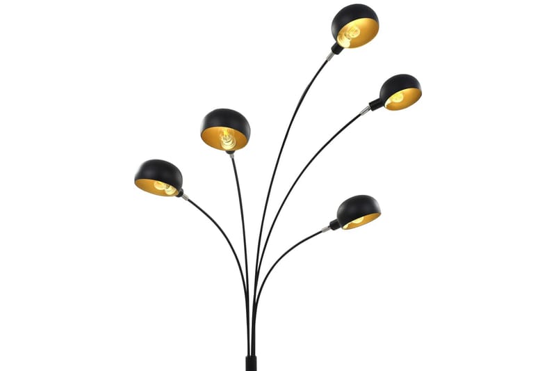 Golvlampa 200 cm 5xE14 svart och guld - Svart - Belysning - Inomhusbelysning & lampor - Golvlampor & golvbelysning