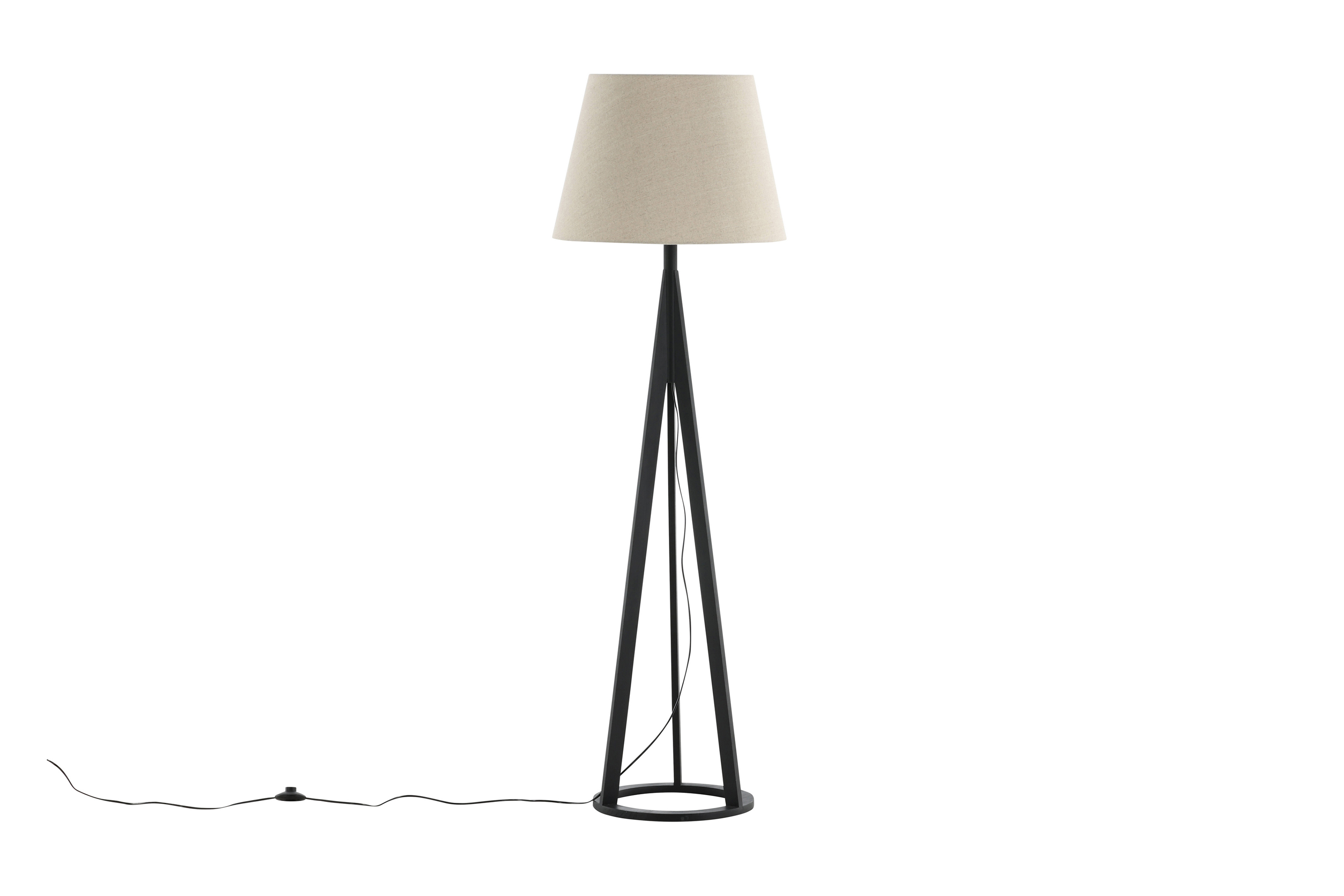 KONAIA Golvlampa Linne/Beige/Svart –