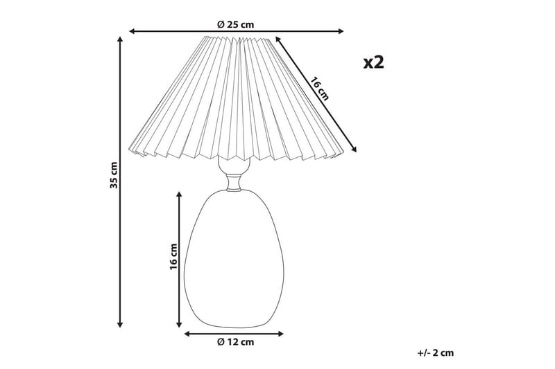 Kamati Bordslampa 2 st 35 cm E27 - Vit/Blå - Belysning - Inomhusbelysning & lampor - Sänglampa - Sängbordslampa