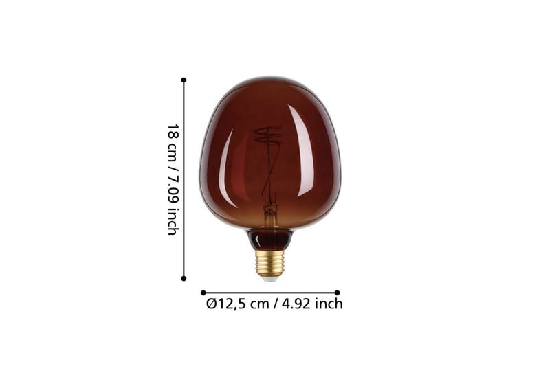 Ljuskälla Eglo LM-E27-LED G125 4W 180x125 mm Cognac - Brun - Belysning - Inomhusbelysning & lampor - Dekorationsbelysning