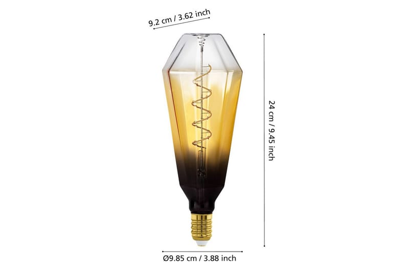 Ljuskälla Eglo LM-E27-LED T100 4W Svart-Transparent Brun - Brun - Belysning - Inomhusbelysning & lampor - Dekorationsbelysning