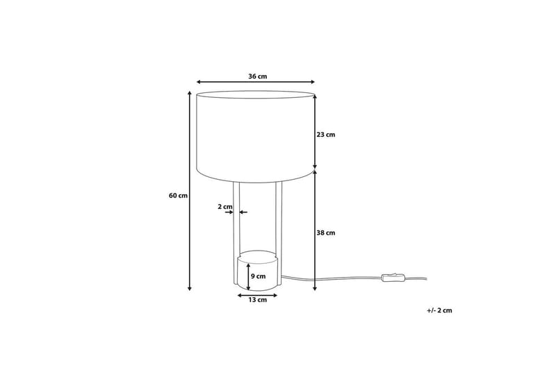 Madrica Bordslampa 60 cm E27 - Vit/Svart/Grå - Belysning - Inomhusbelysning & lampor - Sänglampa - Sängbordslampa