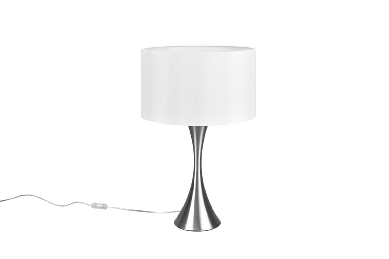 SABIA Bordslampa 62 cm E27 Borstad Stål/Vit - Borstad stål/Vit - Belysning - Inomhusbelysning & lampor - Sänglampa - Sängbordslampa