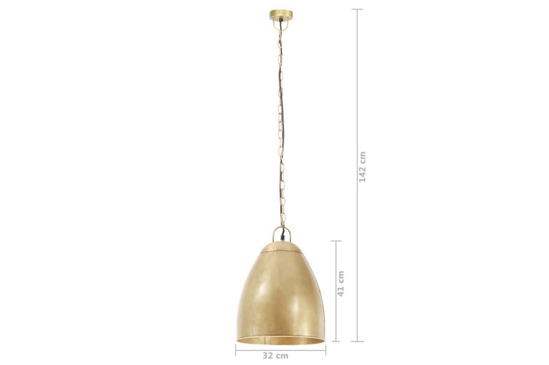 Hänglampa industriell 25 W mässing rund 32 cm E27 - Guld - Belysning - Inomhusbelysning & lampor - Taklampor & takbelysning - Kökslampa & pendellampa