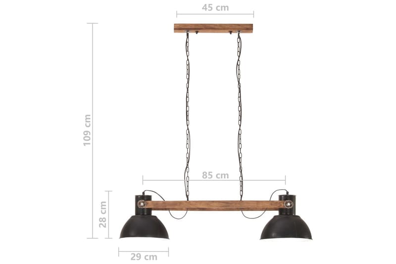 Hänglampa industriell 25 W svart 109 cm E27 - Svart - Belysning - Inomhusbelysning & lampor - Taklampor & takbelysning - Kökslampa & pendellampa