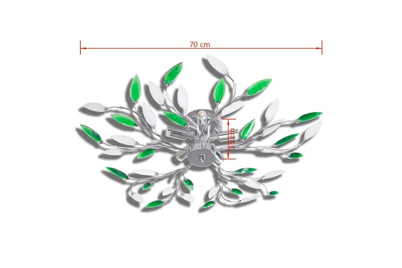 Taklampa med akrylblad 5xE14 grön/vit - Flerfärgad - Belysning - Inomhusbelysning & lampor - Taklampor & takbelysning - Kökslampa & pendellampa