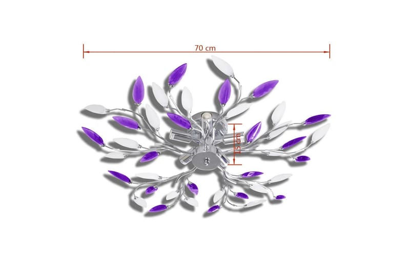 Taklampa med akrylblad för 5xE14 vit/lila - Flerfärgad - Belysning - Inomhusbelysning & lampor - Taklampor & takbelysning - Kökslampa & pendellampa