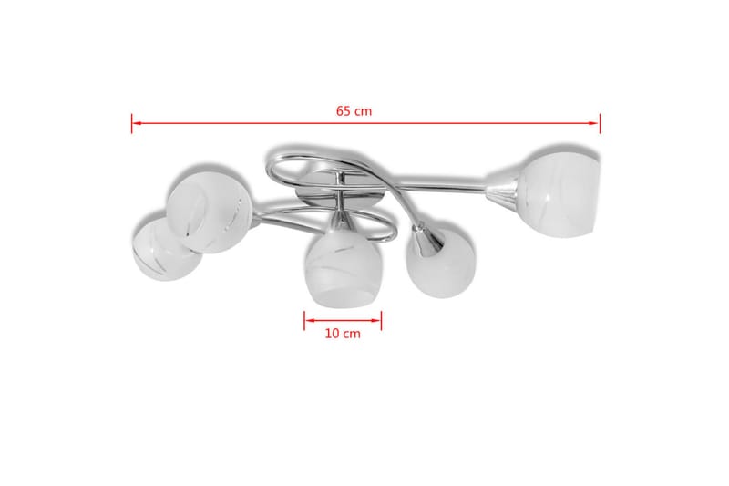 Taklampa med ovala glaskupor för 5 E14-lampor - Vit - Belysning - Inomhusbelysning & lampor - Taklampor & takbelysning - Kökslampa & pendellampa