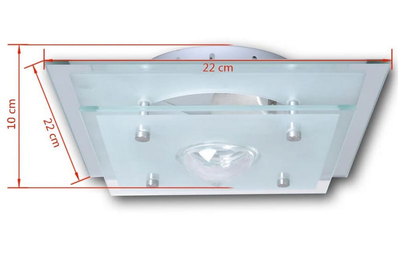 Taklampa glas fyrkantig 1xE27 kristall - Transparent - Belysning - Inomhusbelysning & lampor - Taklampor & takbelysning - Kristallkrona & takkrona