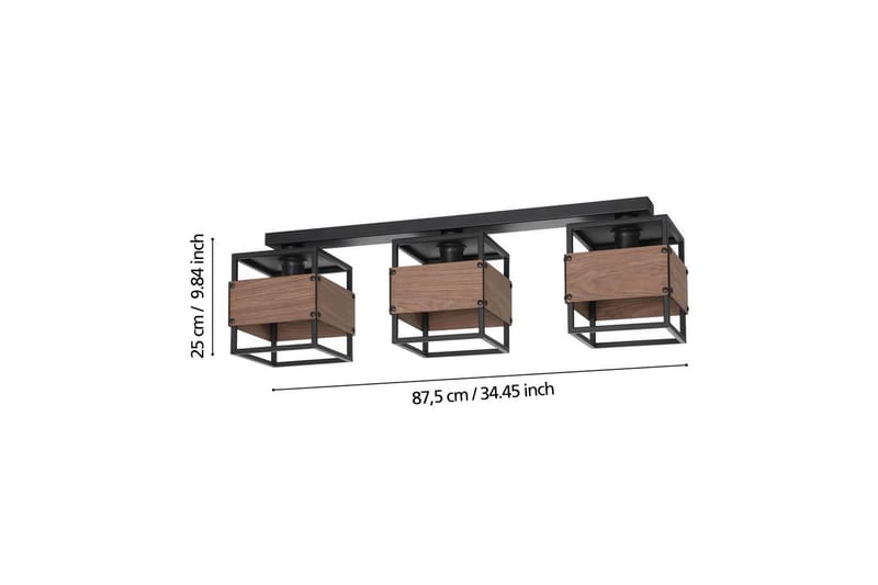 Taklampa Eglo Evesham - Svart/Brun - Belysning - Inomhusbelysning & lampor - Taklampor & takbelysning - Plafond