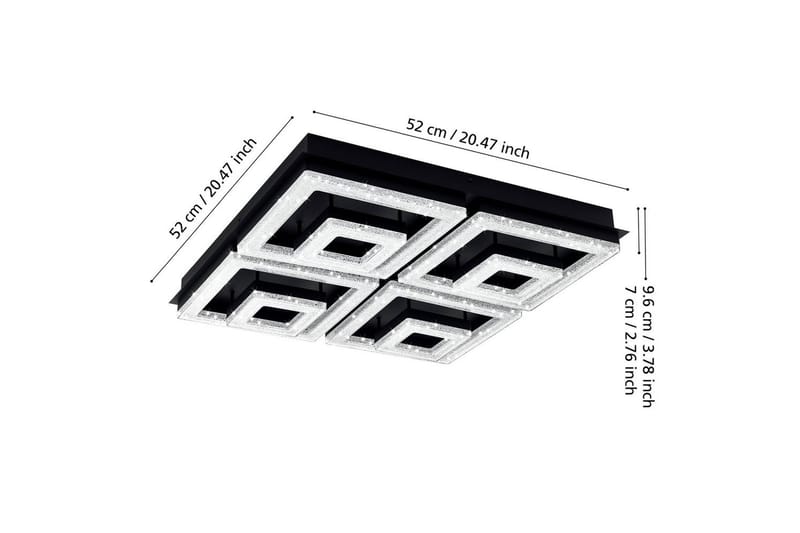 Taklampa Eglo Fradelo 1 520x520 mm - Svart - Belysning - Inomhusbelysning & lampor - Taklampor & takbelysning - Plafond