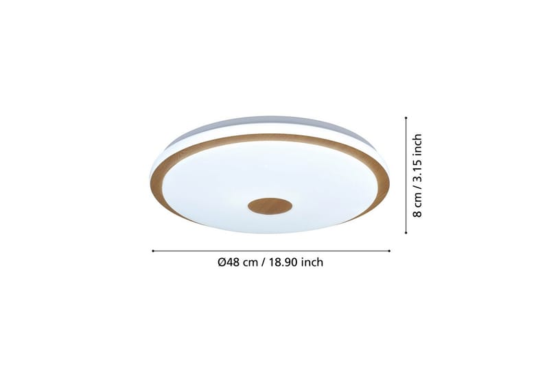 Taklampa Eglo Lanciano 1 480 mm - Vit/Brun - Belysning - Inomhusbelysning & lampor - Taklampor & takbelysning - Plafond