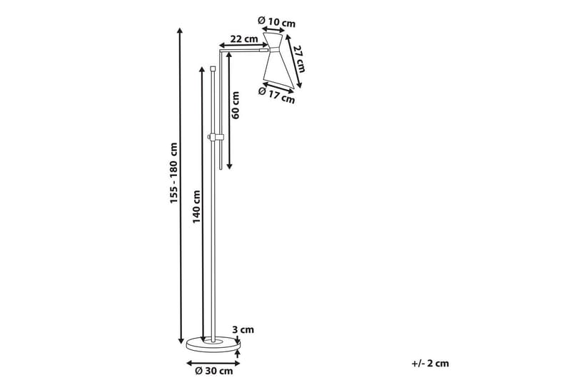 Yassil Golvlampa 180 cm - Svart/Vit - Belysning - Inomhusbelysning & lampor - Golvlampor & golvbelysning