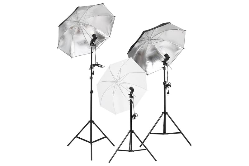 Fotostudio med lampor, bakgrund och reflexskärm - Svart - Belysning - Ljuskällor & glödlampor - Arbetsbelysning - Fotobelysning & studiobelysning