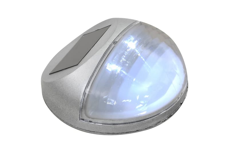 Soldrivna vägglampor 24 st LED runda silver - Silver - Belysning - Utomhusbelysning - Fasadbelysning