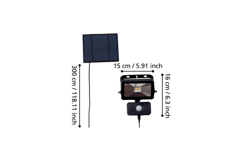 Solcellslampa Eglo Villagrappa med Sensor - Svart - Belysning - Utomhusbelysning - Solcellslampa & solcellsbelysning