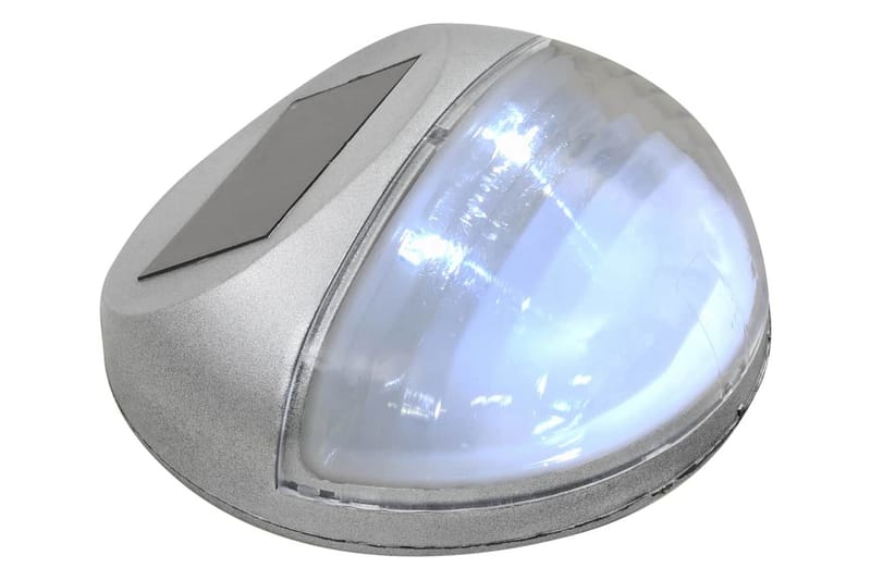 Sollampa vägg LED set 12 st rund silver - Silver - Belysning - Utomhusbelysning - Solcellslampa & solcellsbelysning