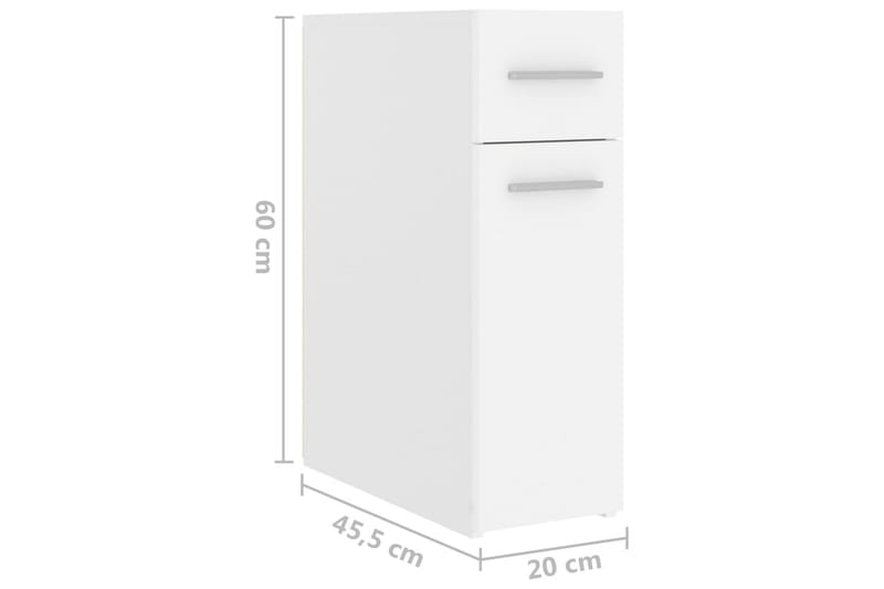 Apoteksskåp vit 20x45,5x60 cm spånskiva - Vit - Förvaring - Badrumsförvaring & tvättstuga inredning - Badrumsskåp