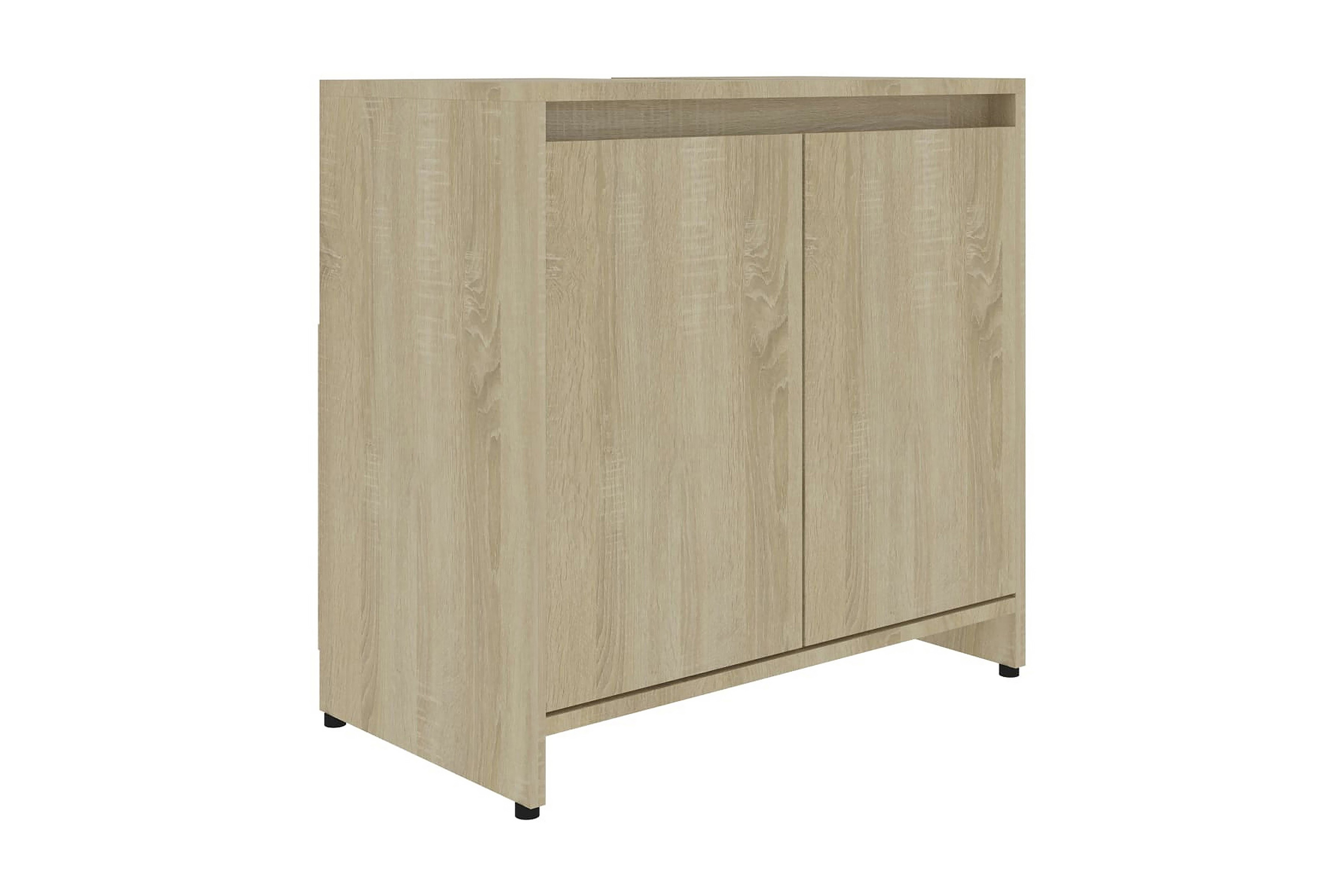 Badrumsskåp sonoma-ek 60x33x61 cm spånskiva – Brun