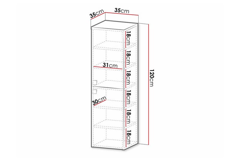 Glenndale Högskåp Badrum 120 cm Grå - Förvaring - Badrumsförvaring & tvättstuga inredning - Badrumsskåp