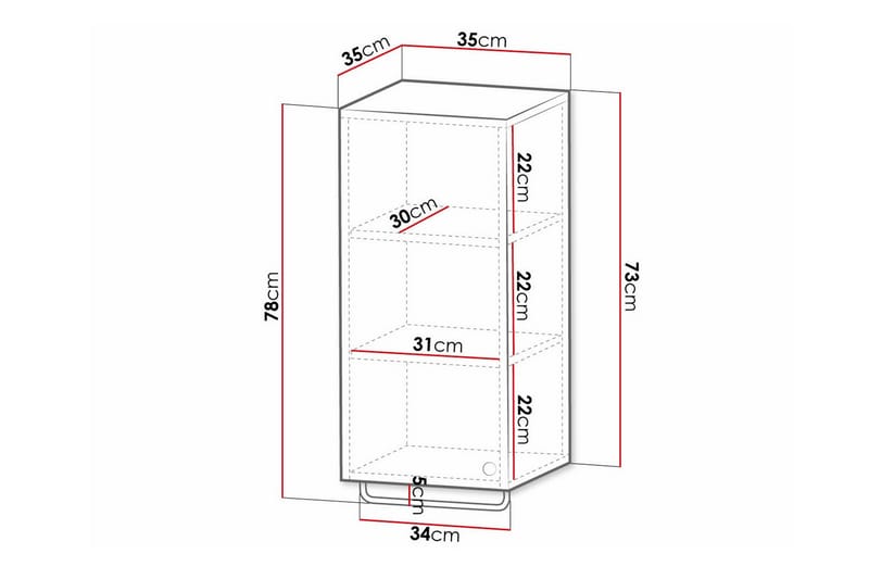 Glenndale Väggskåp 35x35 cm Svart - Förvaring - Badrumsförvaring & tvättstuga inredning - Badrumsskåp