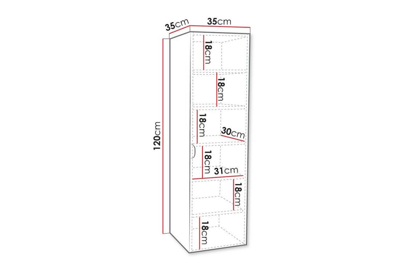 Glenndale Väggskåp 35x35 cm Vit - Förvaring - Badrumsförvaring & tvättstuga inredning - Badrumsskåp