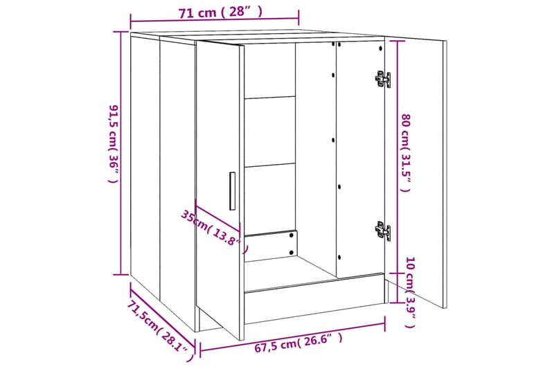 beBasic Badrumsskåp brun ek 71x71,5x91,5 cm - Förvaring - Badrumsförvaring & tvättstuga inredning - Badrumsskåp