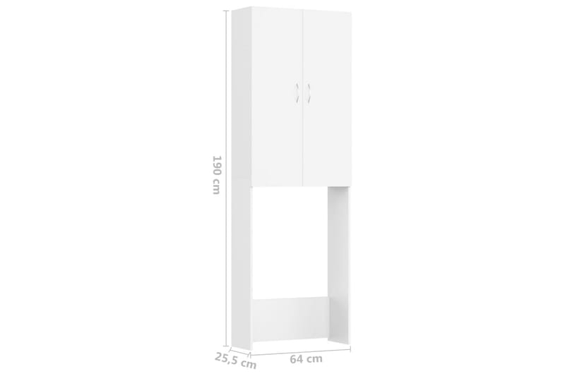 Tvättmaskinsskåp vit 64x25,5x190 cm - Vit - Förvaring - Badrumsförvaring & tvättstuga inredning - Badrumsskåp