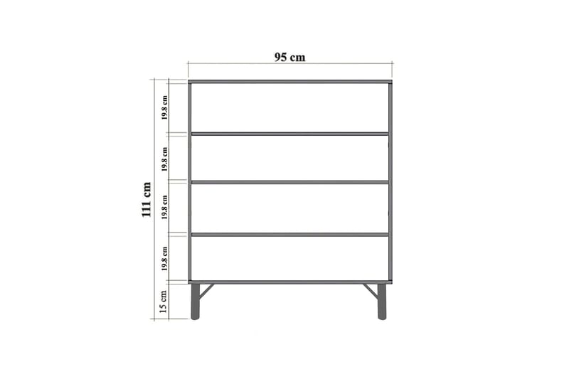 Anaya Byrå 95 cm Beige - Förvaring - Förvaringsmöbler - Byrå