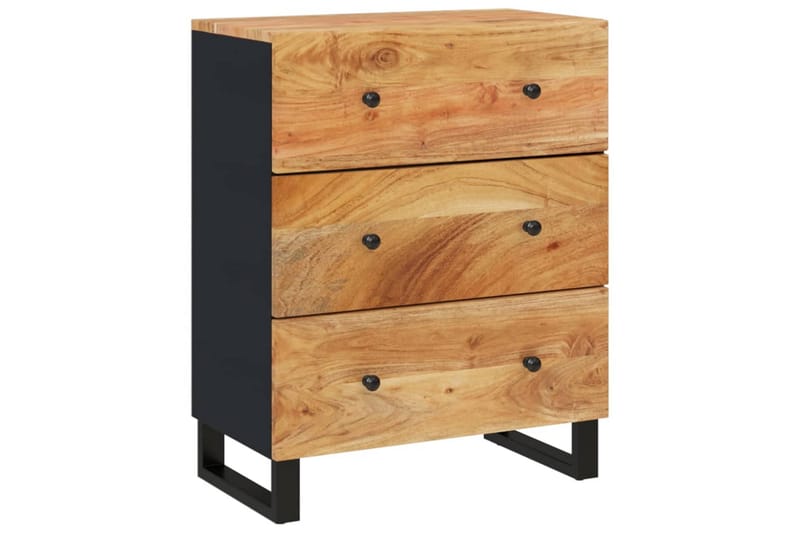 beBasic 3 st Sideboards massivt trä akacia - Förvaring - Förvaringsmöbler - Skänkar & sideboards