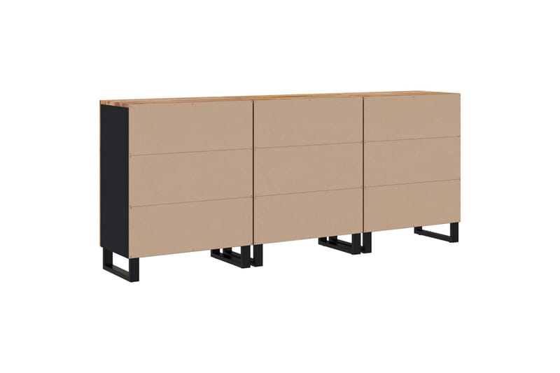 beBasic 3 st Sideboards massivt trä akacia - Förvaring - Förvaringsmöbler - Skänkar & sideboards