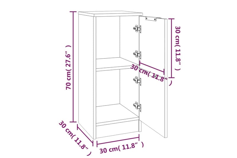 beBasic Byrå 2 st sonoma-ek 30x30x70 cm konstruerat trä - Förvaring - Förvaringsmöbler - Byrå