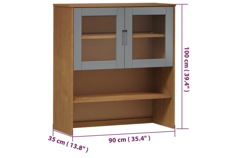 beBasic Överdel till högskåp brun 90x35x100 cm massiv furu - Förvaring - Förvaringsmöbler - Byrå