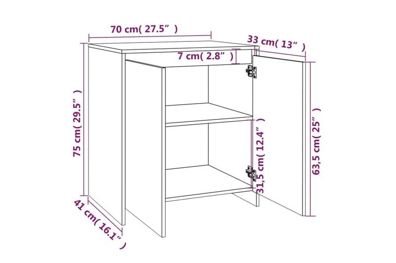 beBasic Skänk 2 delar brun ek konstruerat trä - Förvaring - Förvaringsmöbler - Skänkar & sideboards