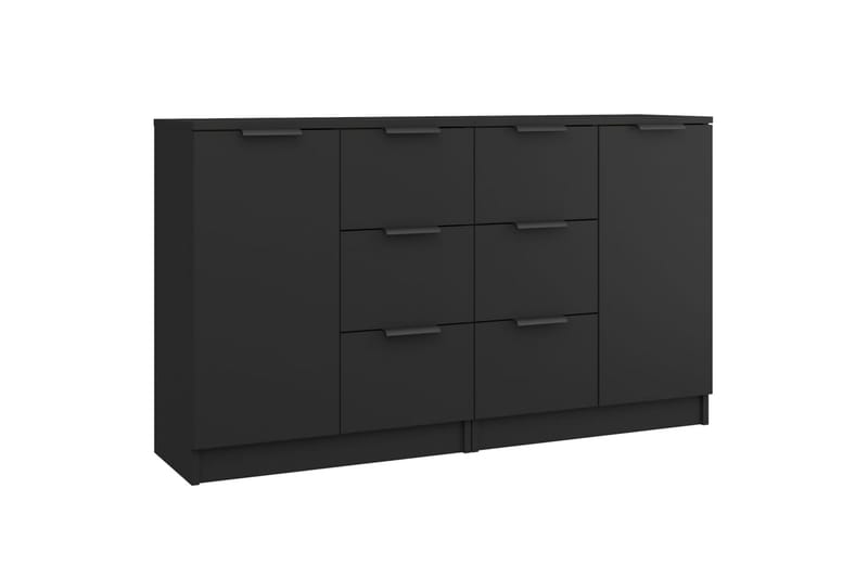 beBasic Skänk 2 st svart 60x30x70 cm konstruerat trä - Förvaring - Förvaringsmöbler - Skänkar & sideboards