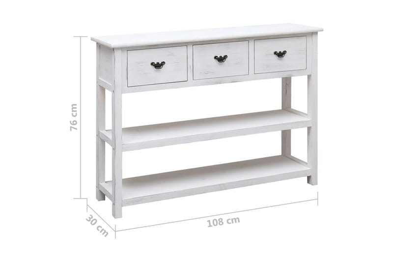 beBasic Skänk antikvit 108x30x76 cm massivt kejsarträ - Förvaring - Förvaringsmöbler - Skänkar & sideboards