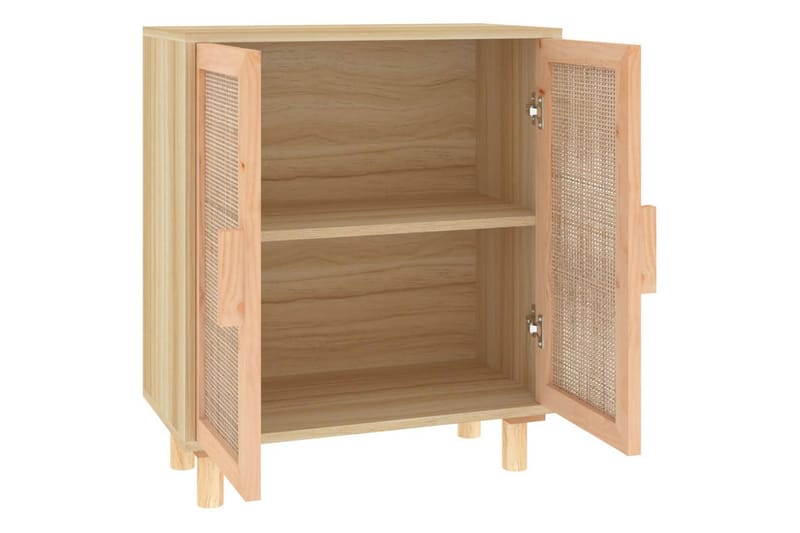 beBasic Skänk brun 60x30x70 cm massiv furu och naturlig rotting - Förvaring - Förvaringsmöbler - Skänkar & sideboards