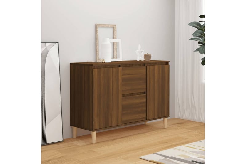 beBasic Skänk brun ek 103,5x35x70 cm konstruerat trä - Förvaring - Förvaringsmöbler - Skänkar & sideboards