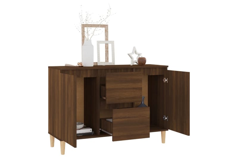 beBasic Skänk brun ek 103,5x35x70 cm konstruerat trä - Förvaring - Förvaringsmöbler - Skänkar & sideboards