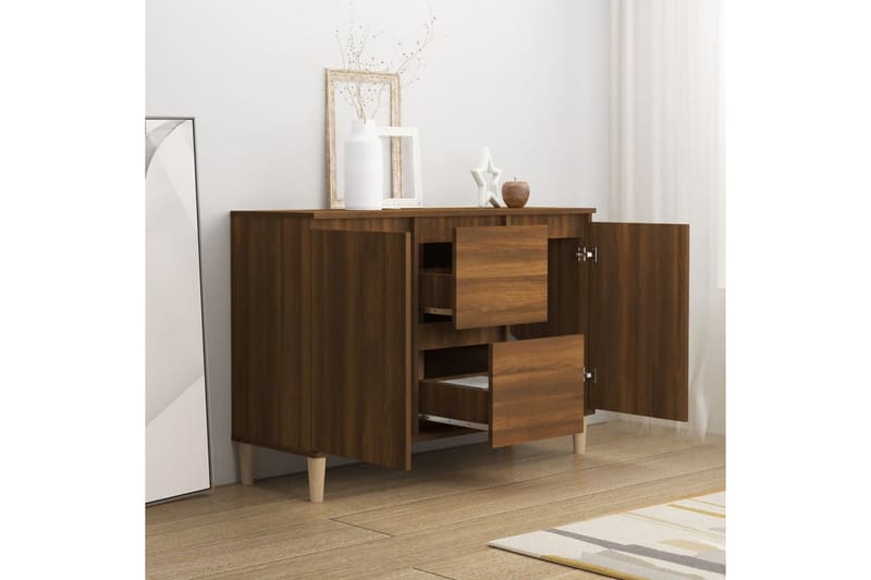 beBasic Skänk brun ek 103,5x35x70 cm konstruerat trä - Förvaring - Förvaringsmöbler - Skänkar & sideboards