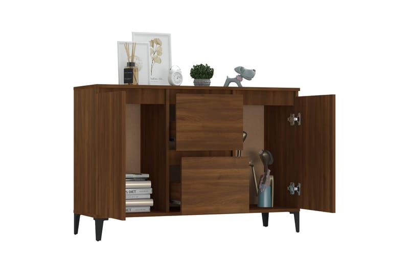 beBasic Skänk brun ek 104x35x70 cm konstruerat trä - Förvaring - Förvaringsmöbler - Skänkar & sideboards