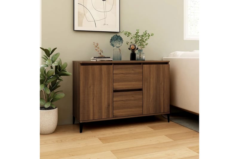 beBasic Skänk brun ek 104x35x70 cm konstruerat trä - Förvaring - Förvaringsmöbler - Skänkar & sideboards