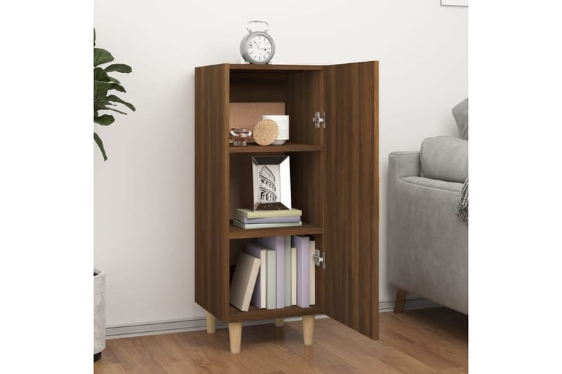 beBasic Skänk brun ek 34,5x34x90 cm konstruerat trä - Förvaring - Förvaringsmöbler - Skänkar & sideboards