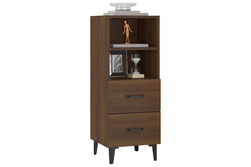 beBasic Skänk brun ek 34,5x34x90 cm konstruerat trä - Förvaring - Förvaringsmöbler - Skänkar & sideboards