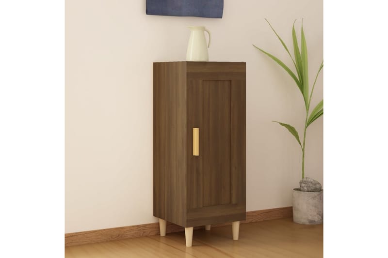 beBasic Skänk brun ek 34,5x34x90 cm konstruerat trä - Förvaring - Förvaringsmöbler - Skänkar & sideboards