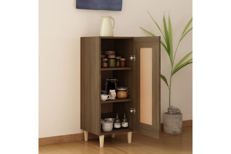 beBasic Skänk brun ek 34,5x34x90 cm konstruerat trä - Förvaring - Förvaringsmöbler - Skänkar & sideboards