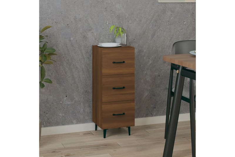 beBasic Skänk brun ek 34,5x34x90 cm konstruerat trä - Förvaring - Förvaringsmöbler - Skänkar & sideboards